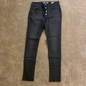 black skinny jeans, slight stretch